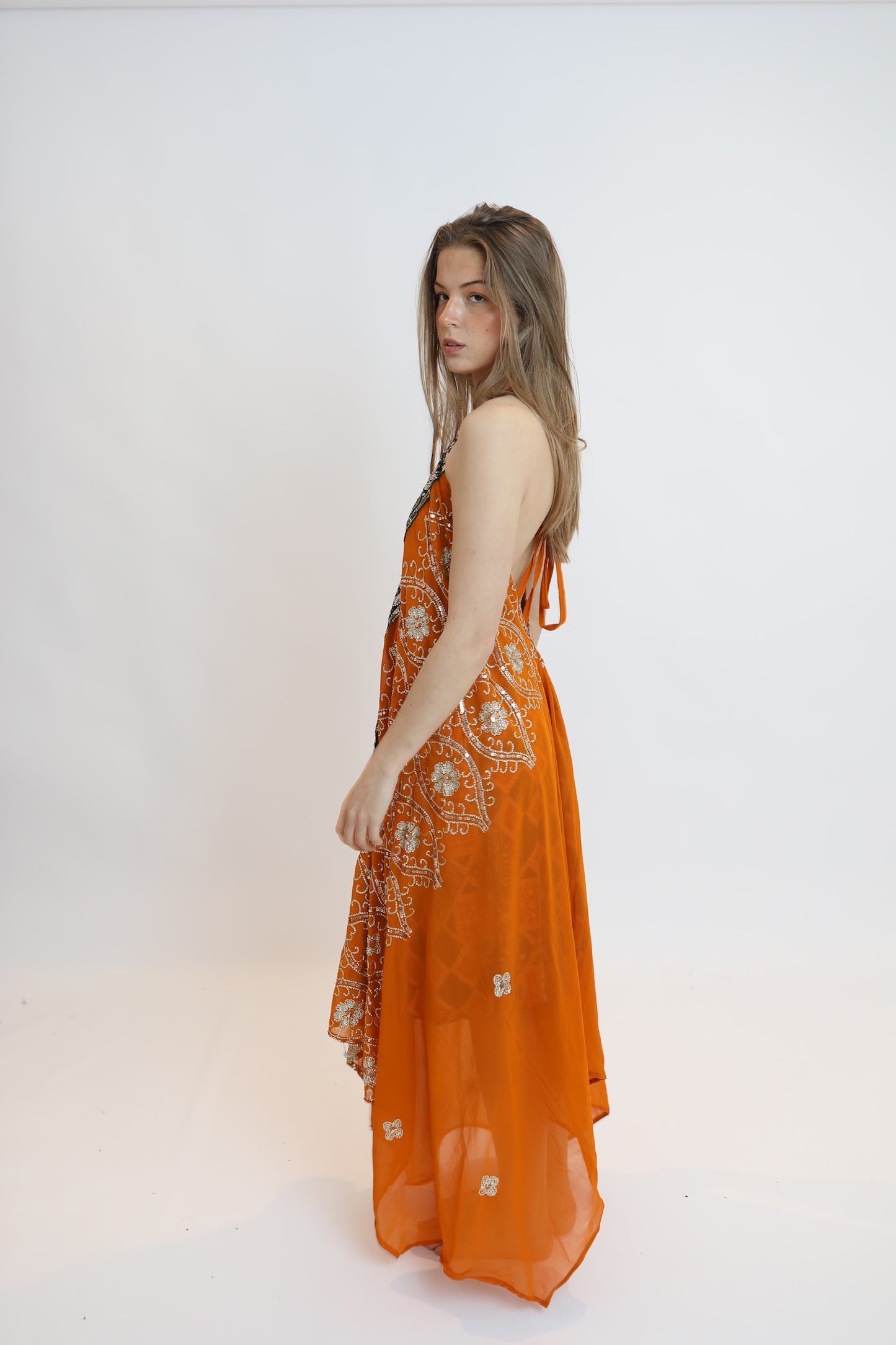 Vestido joya naranja 150