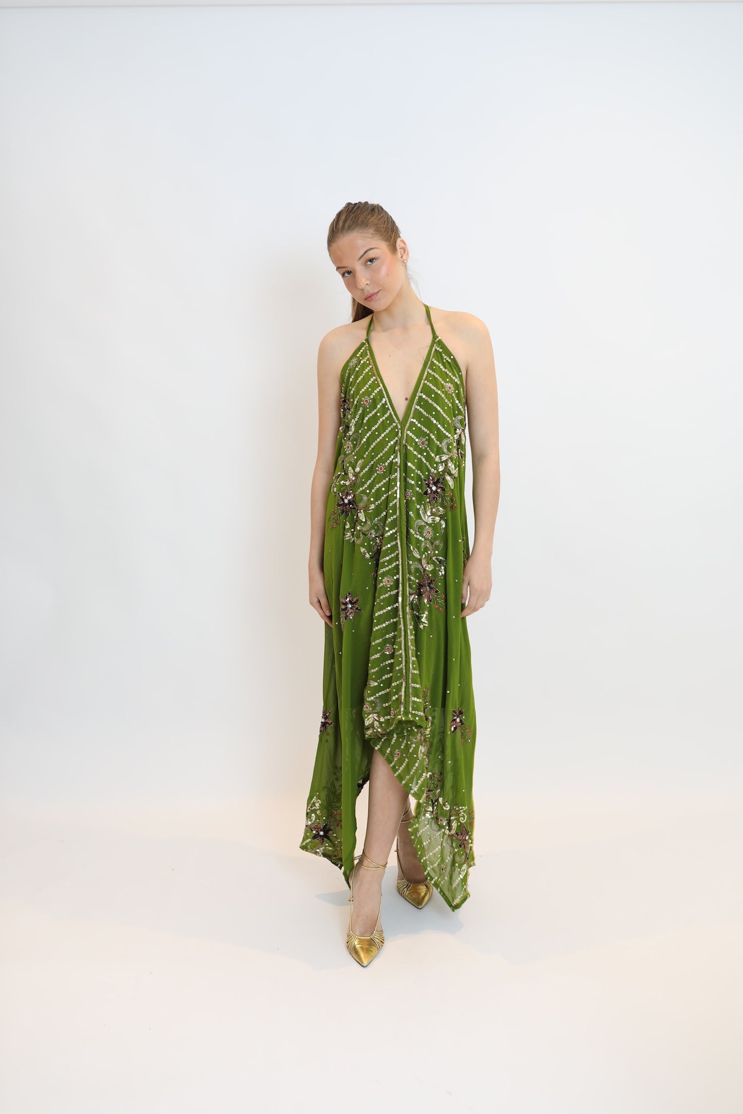 Vestido joya verde 116