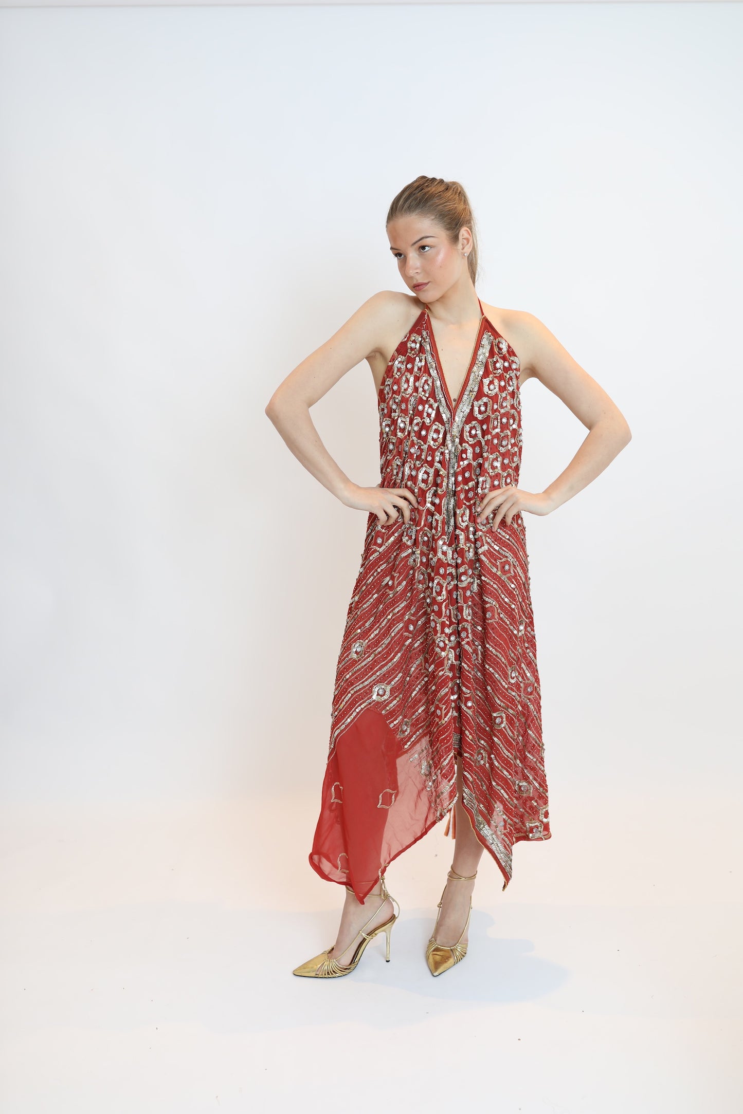 Vestido joya naranja 089