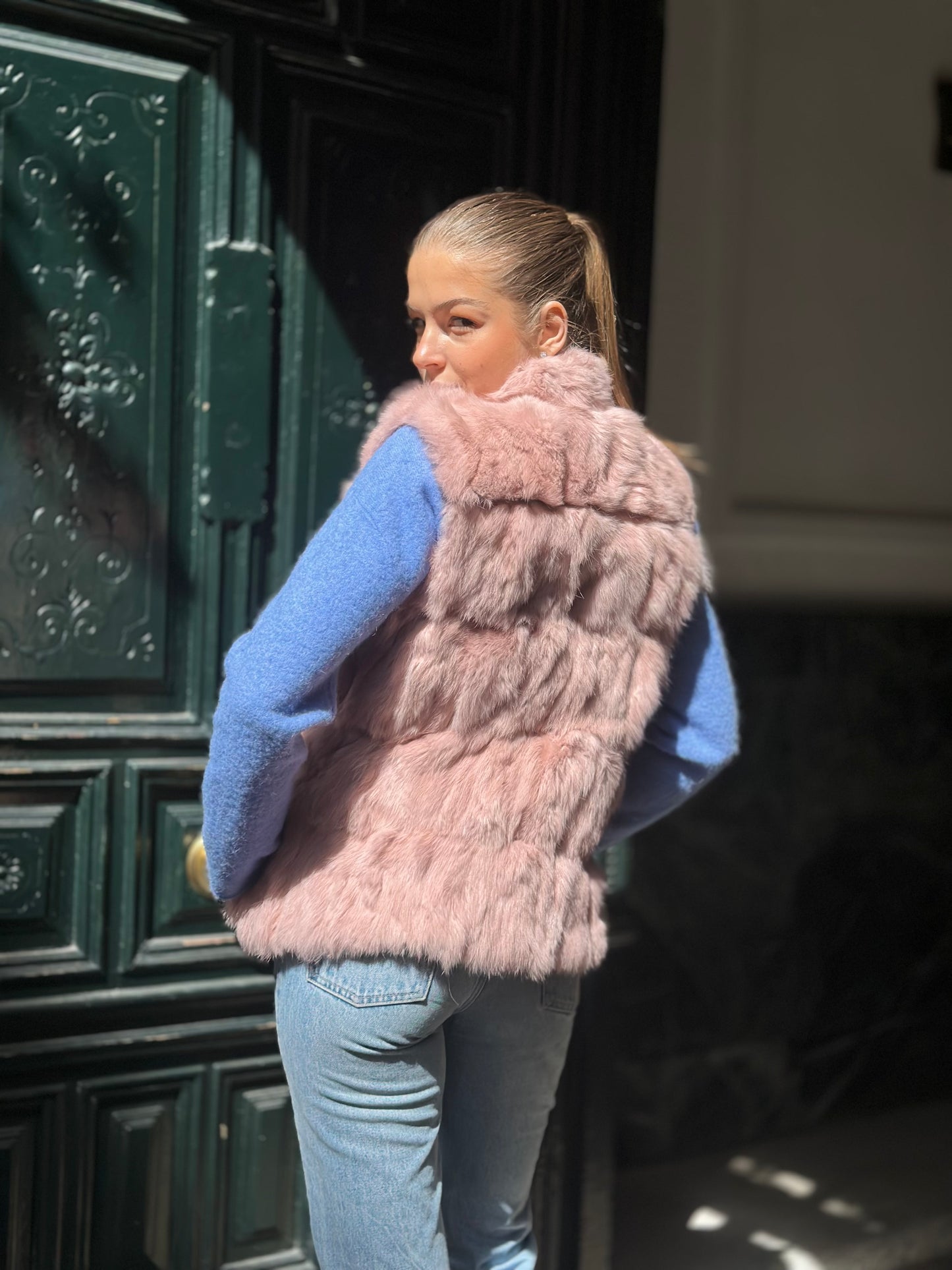 Chaleco cozy rosa