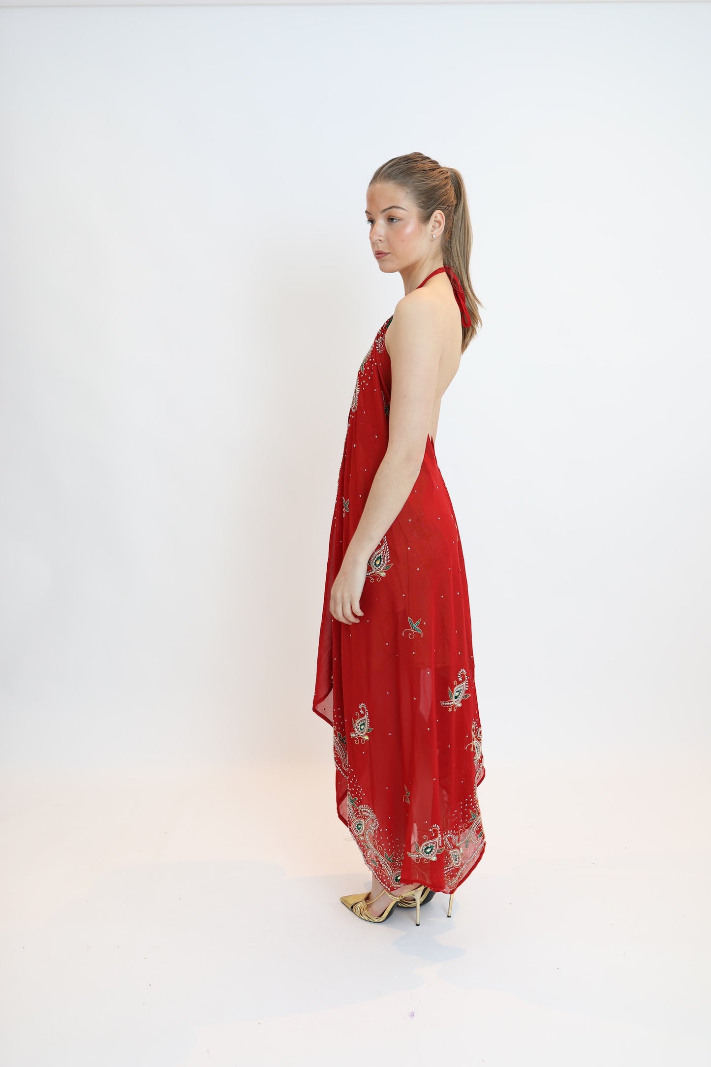 Vestido joya rojo 091