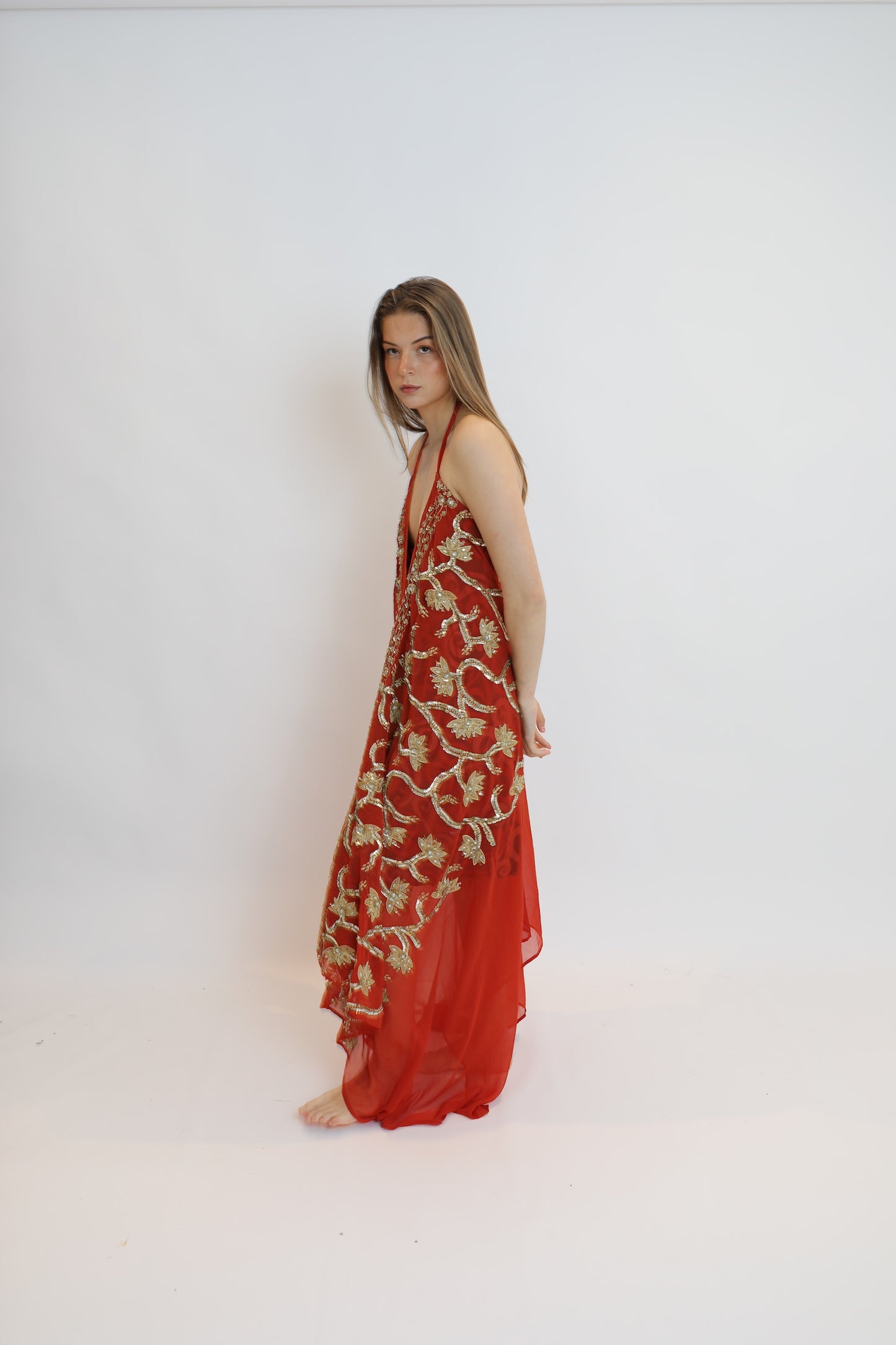 Vestido joya rojo 155