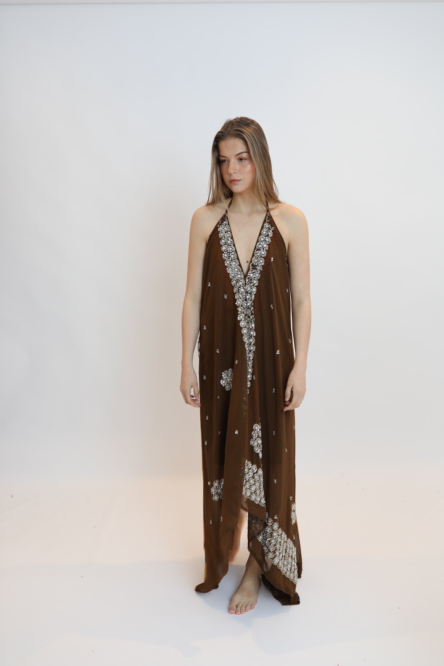Vestido joya marrón 132