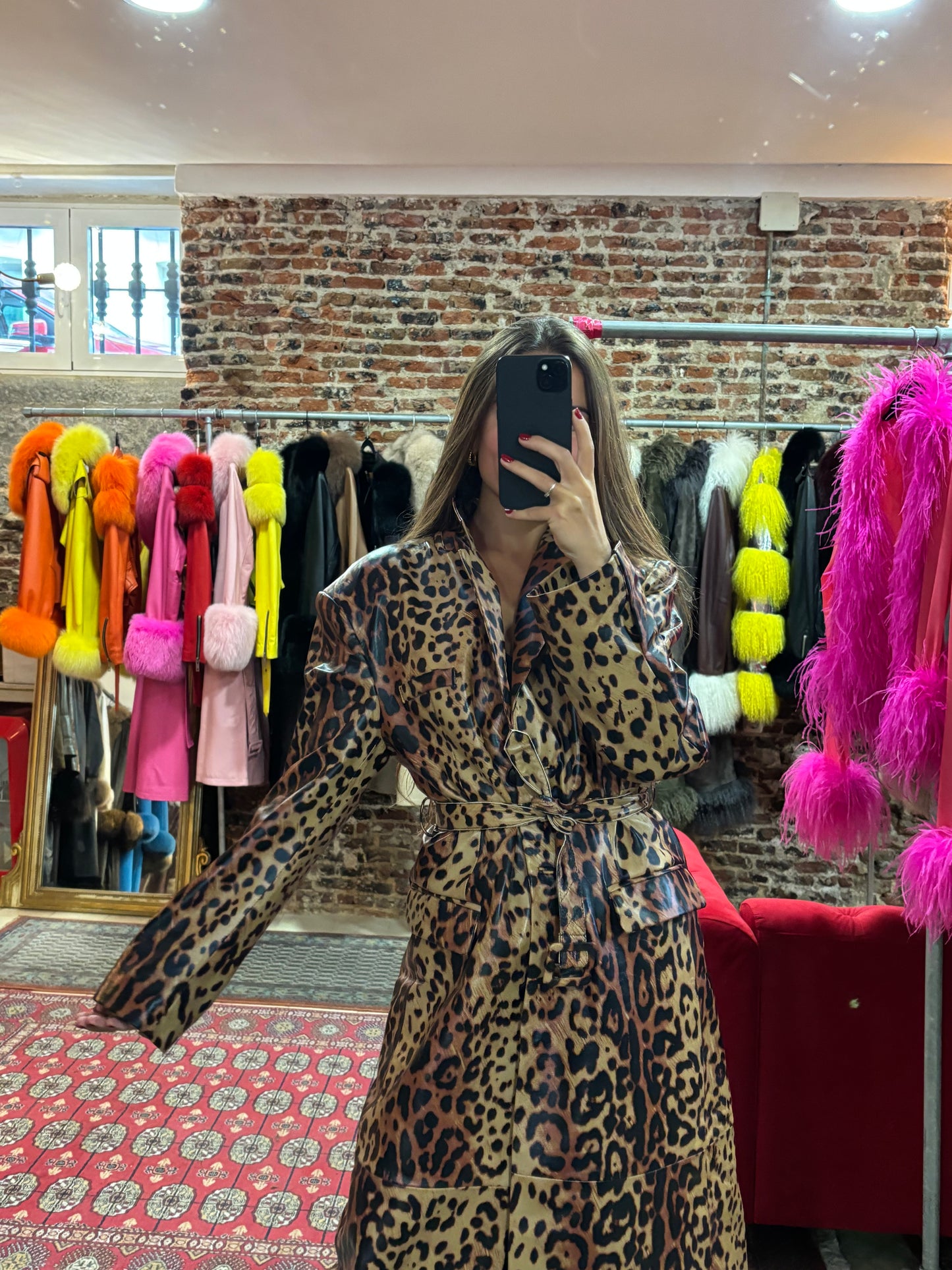 Gabardina PRINT LONG CUIR