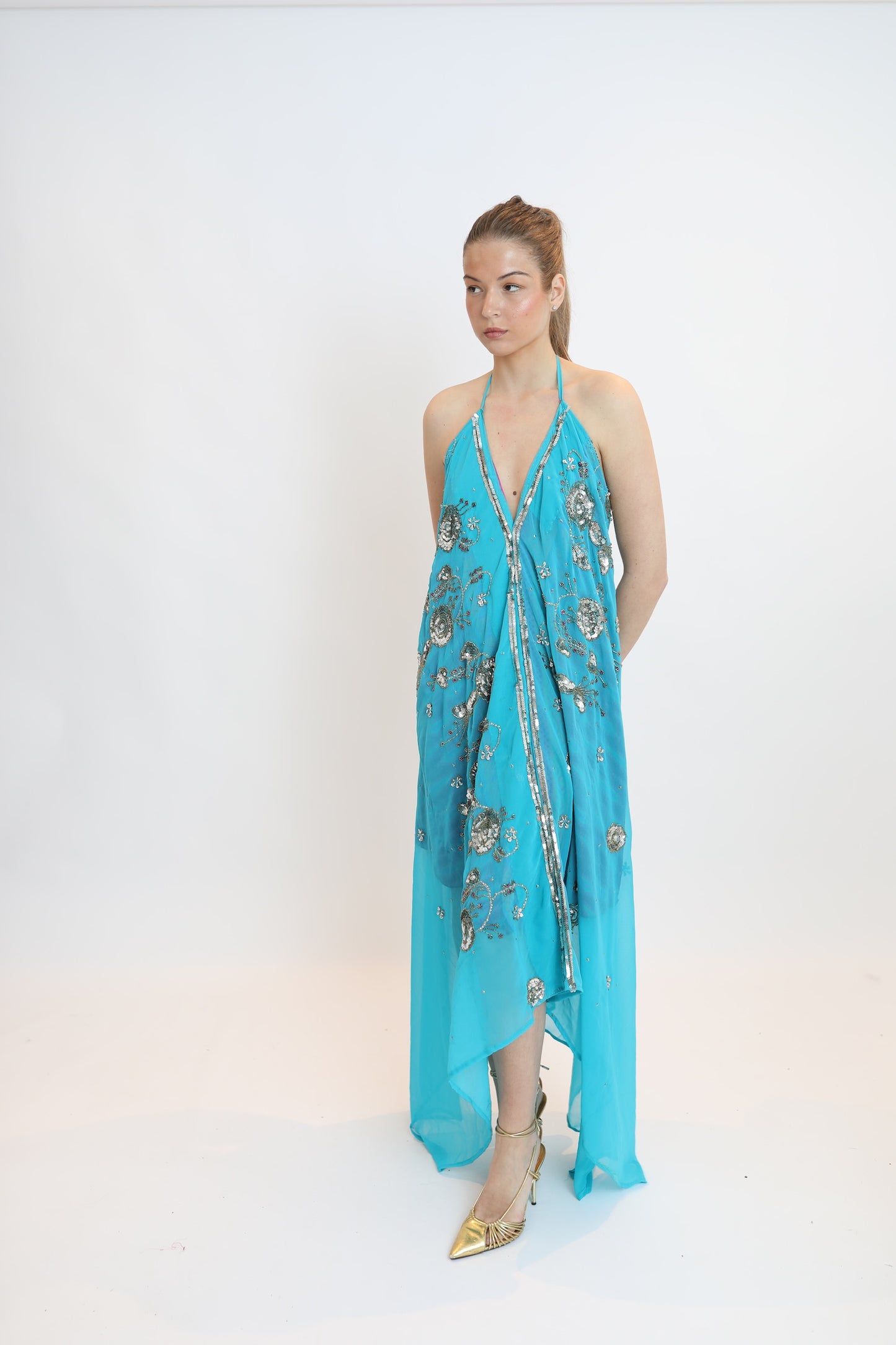 Vestido joya azul 061