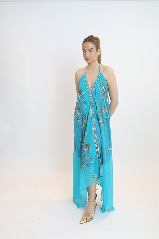 Vestido joya azul 061