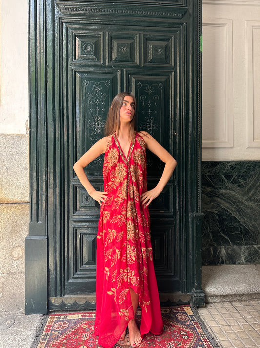 Crimson red dress