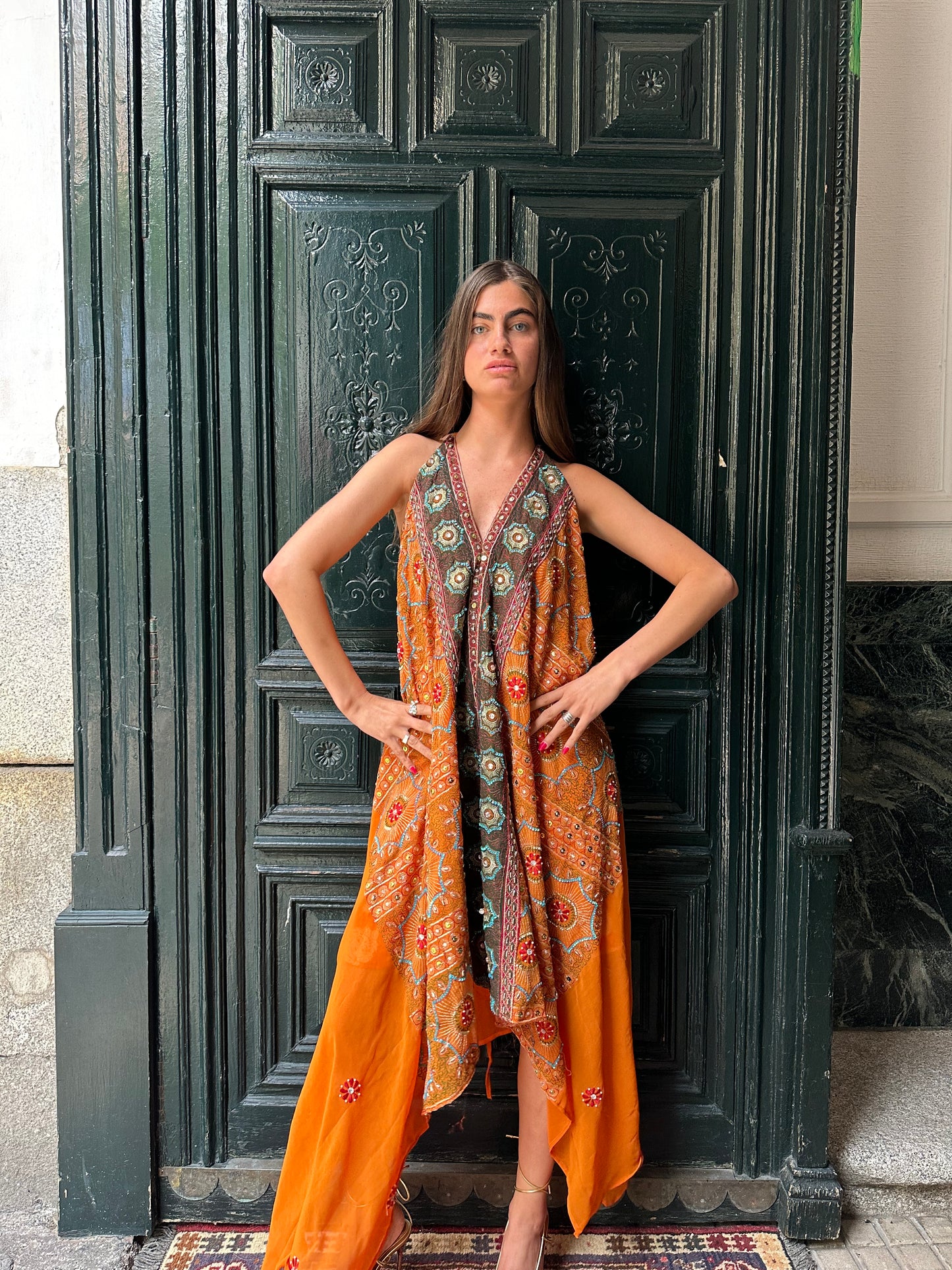 Vestido joya naranja