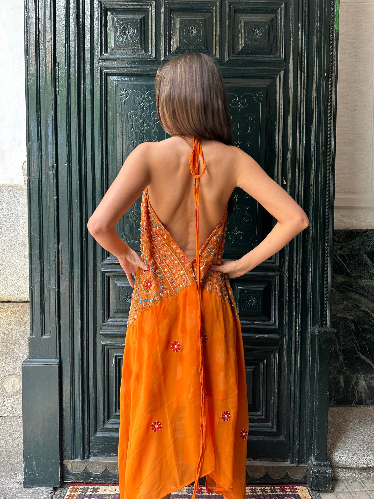 Vestido joya naranja