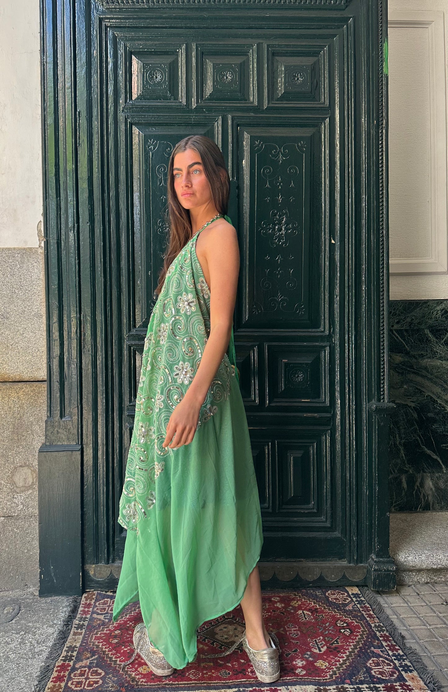 Vestido joya verde