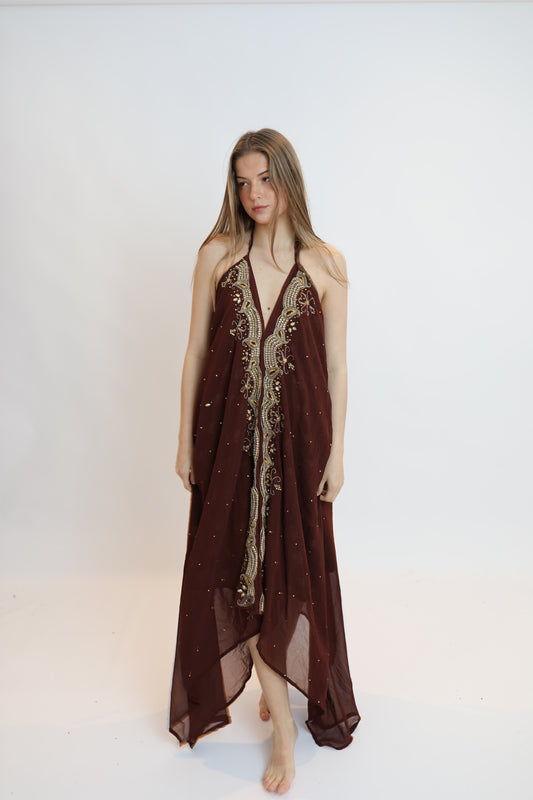 Vestido joya marrón 147