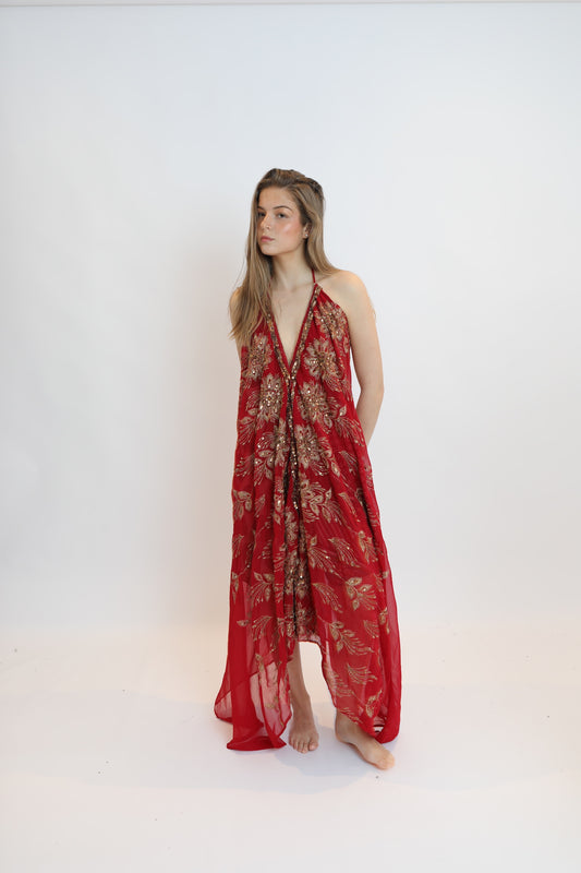 Vestido joya rojo 140