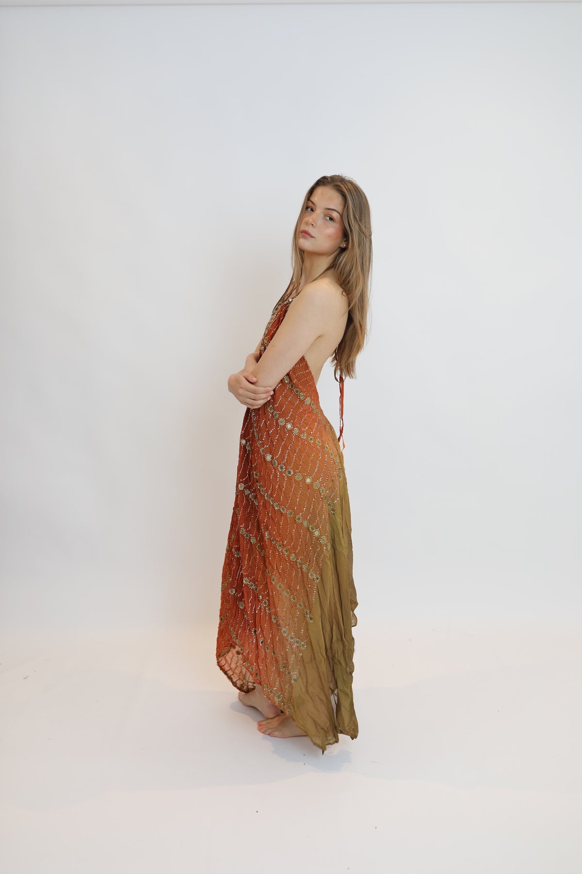 Vestido joya naranja 157