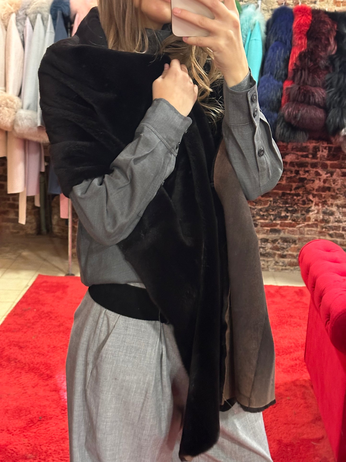 Estola de visón rasado