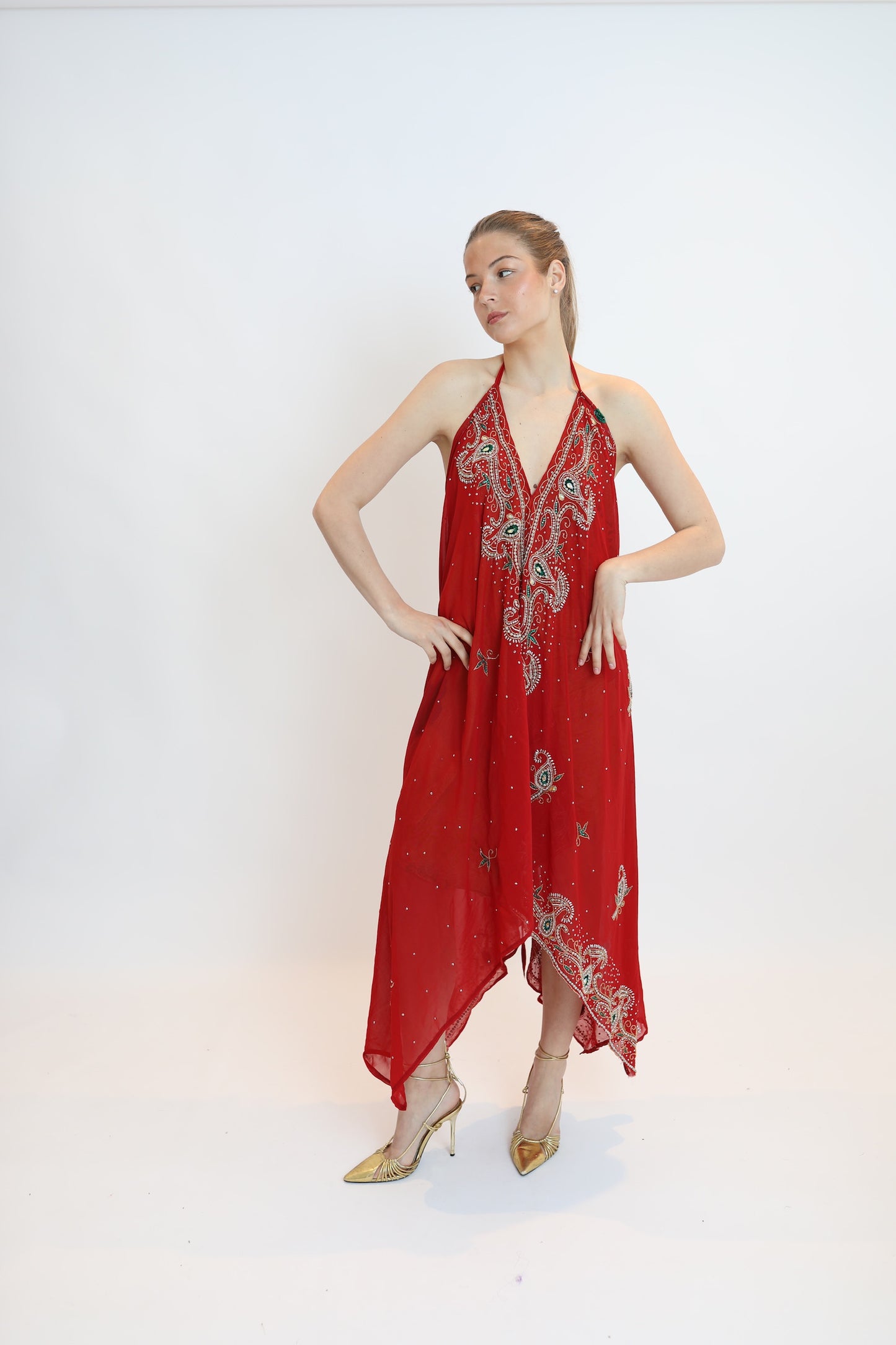 Vestido joya rojo 091