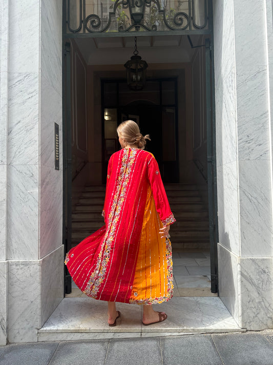 Orange red caftan