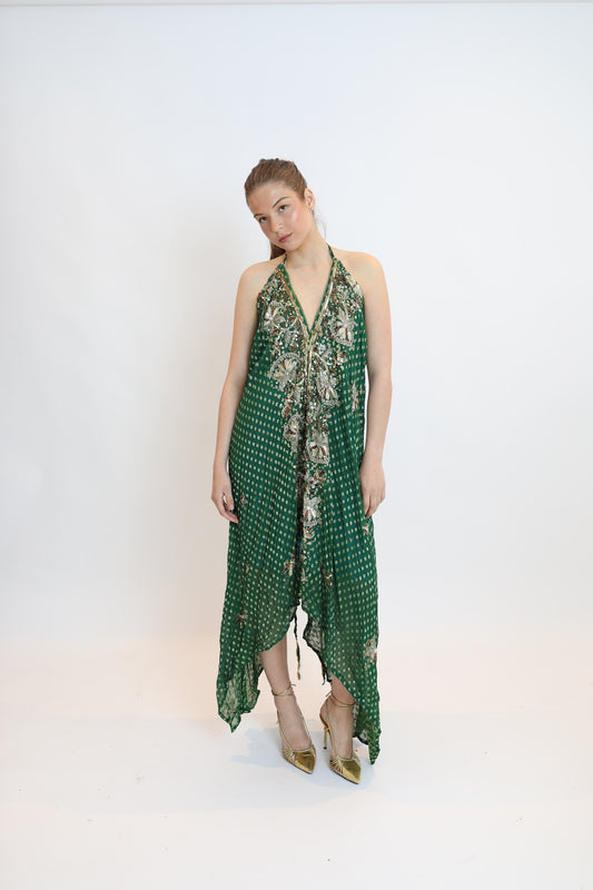 Vestido joya verde 077