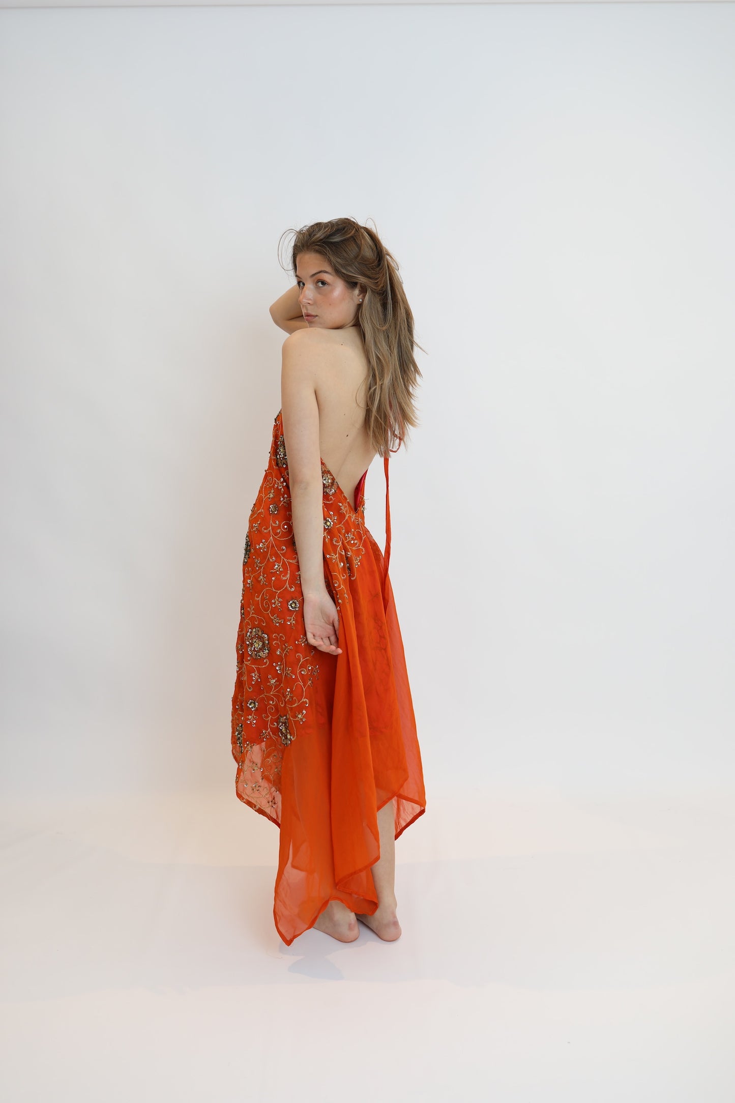 Vestido joya naranja 174