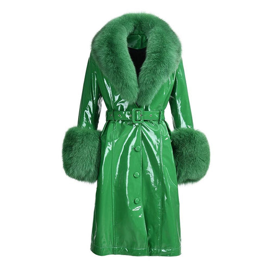 Abrigo estrella de piel (verde)