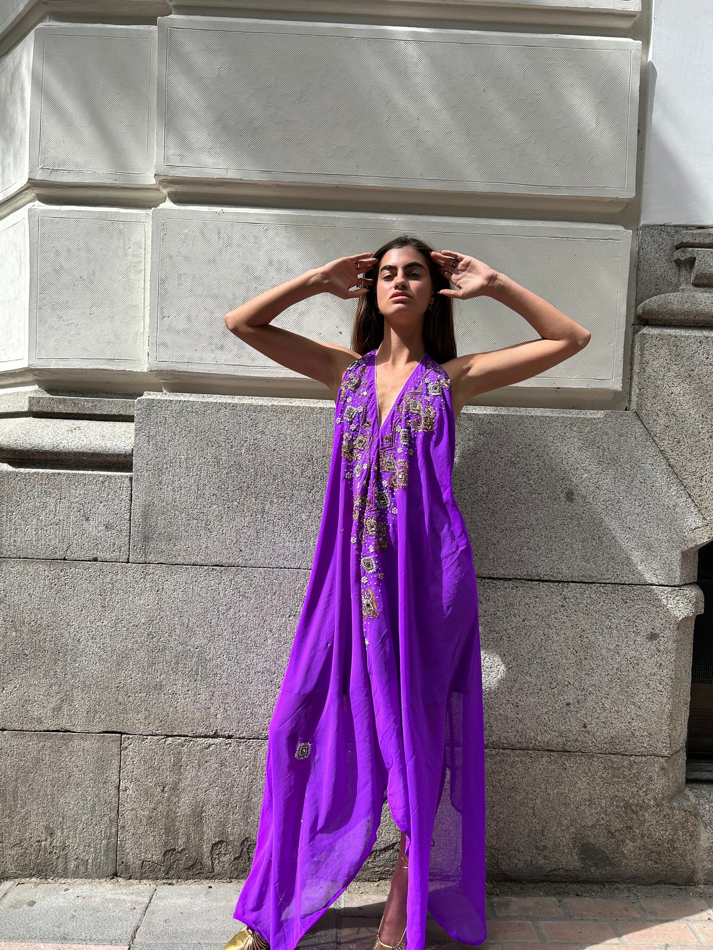 Vestido joya morado