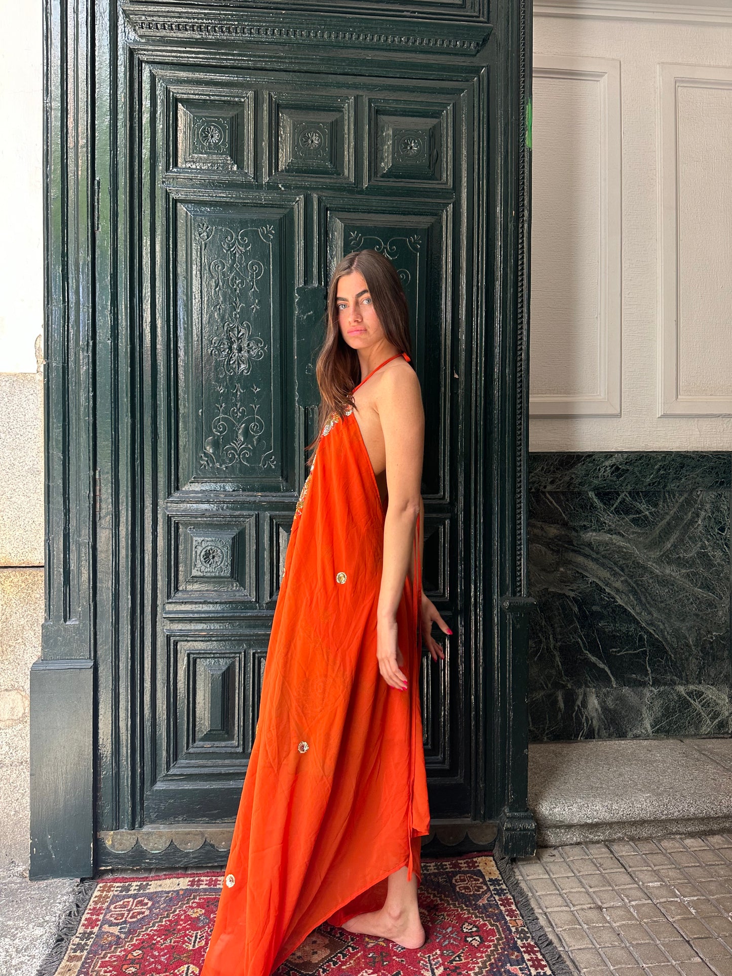 Vestido joya naranja