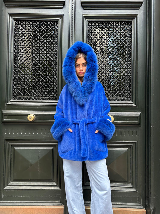 Marshmallow hood coat blue