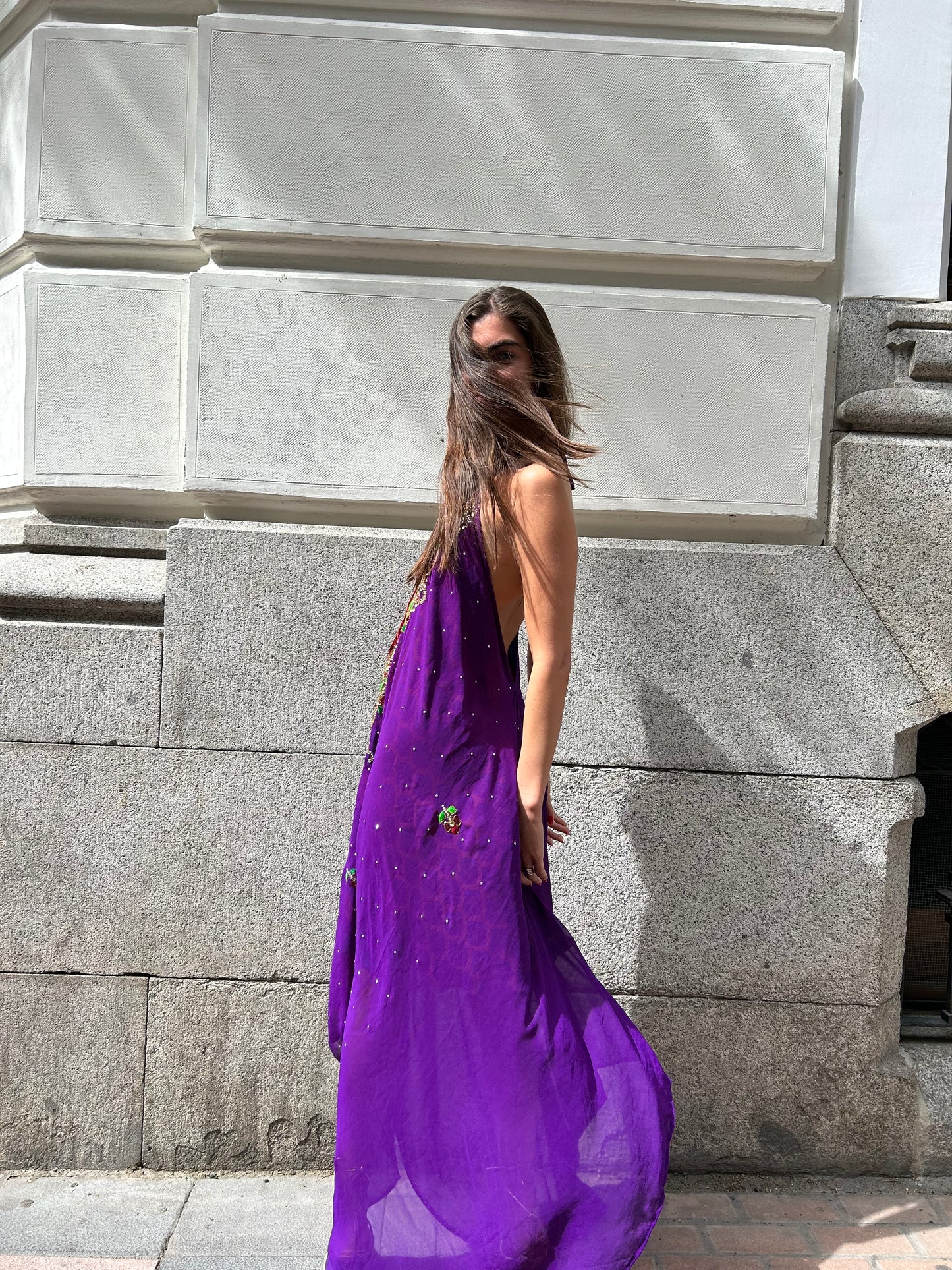 Vestido joya morado