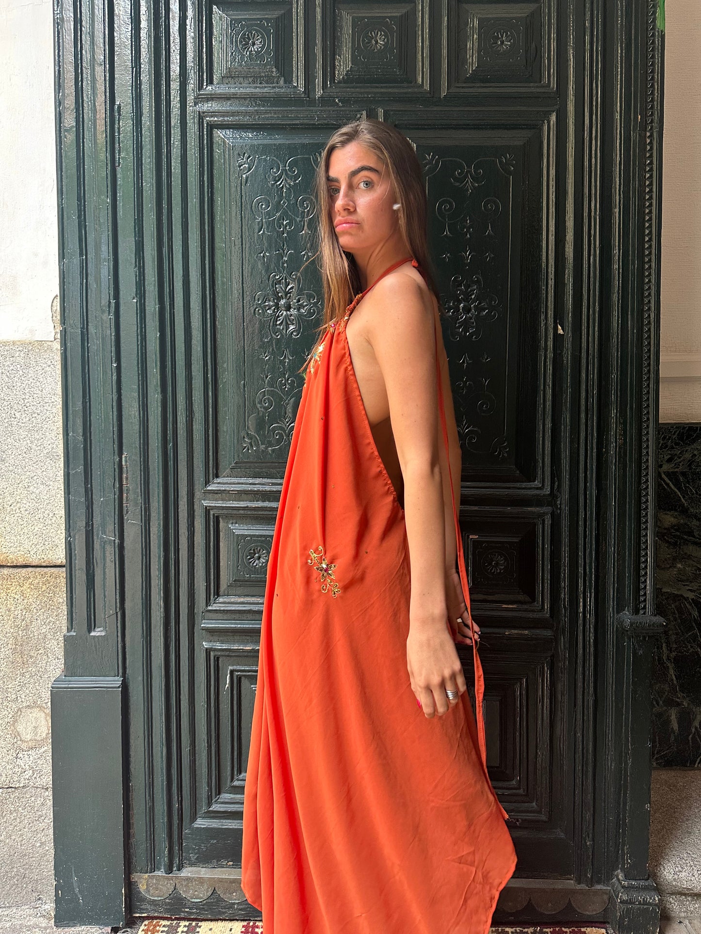 Vestido joya naranja