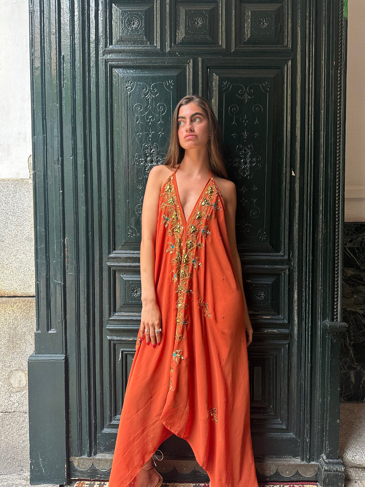 Vestido joya naranja