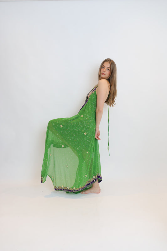 Vestido joya verde 046