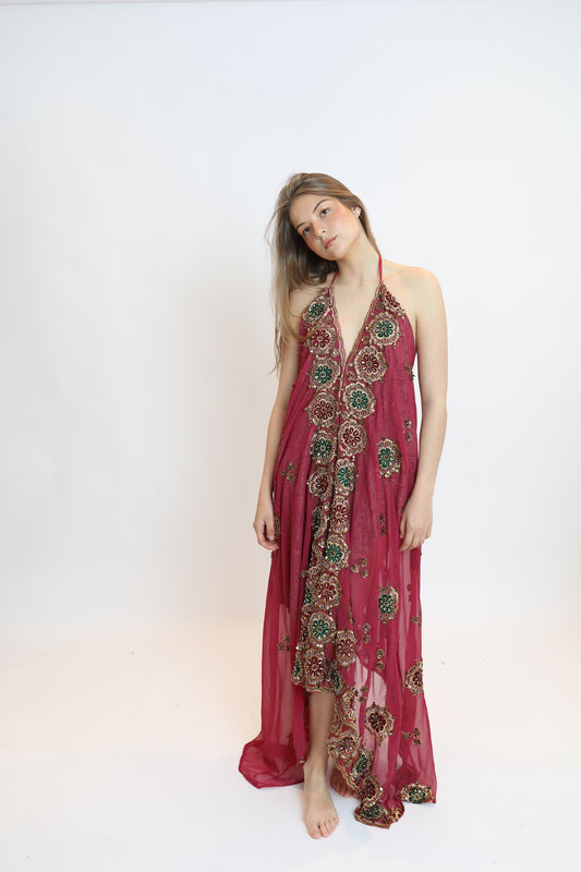 Vestido joya rojo 015