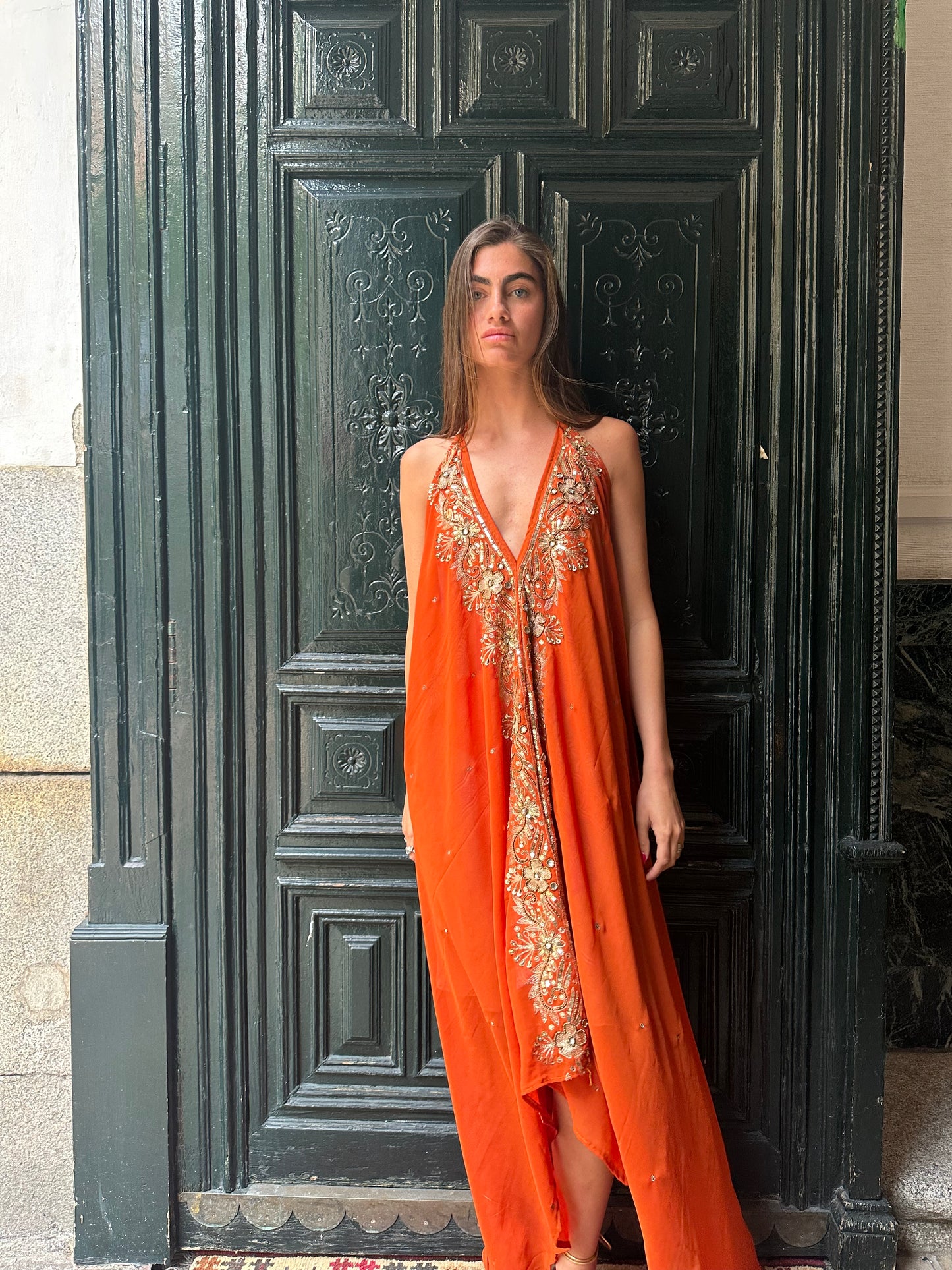 Vestido joya naranja