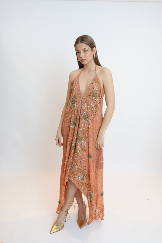 Vestido joya beige 260