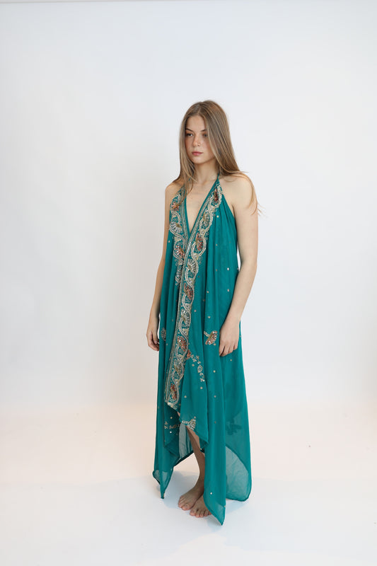 Vestido joya turquesa 028
