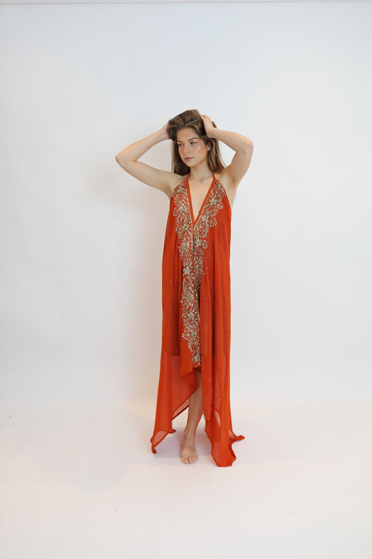 Vestido joya naranja 152