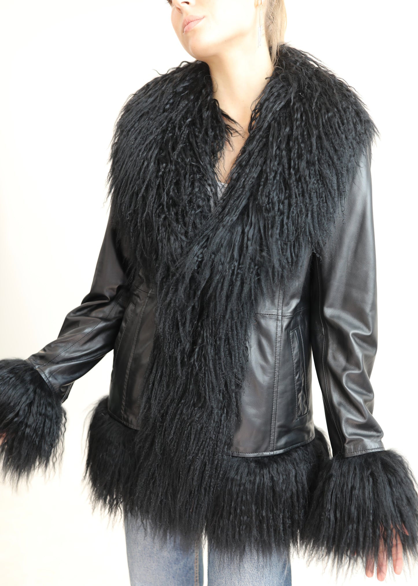 Abrigo AFGANO negro noche