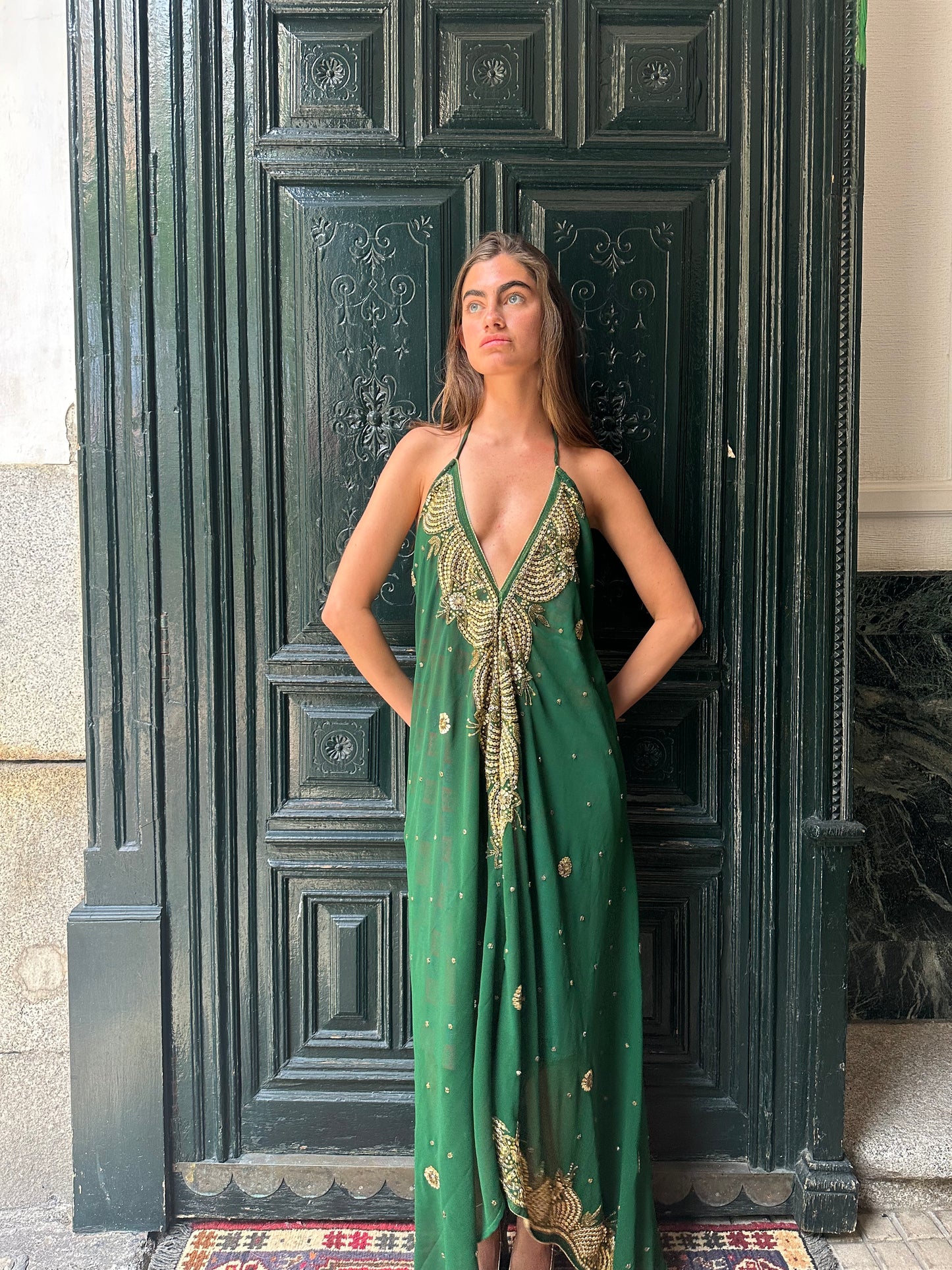 Vestido joya verde