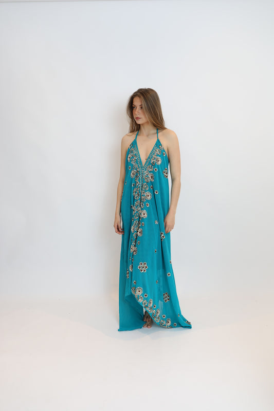 Vestido joya azul 044