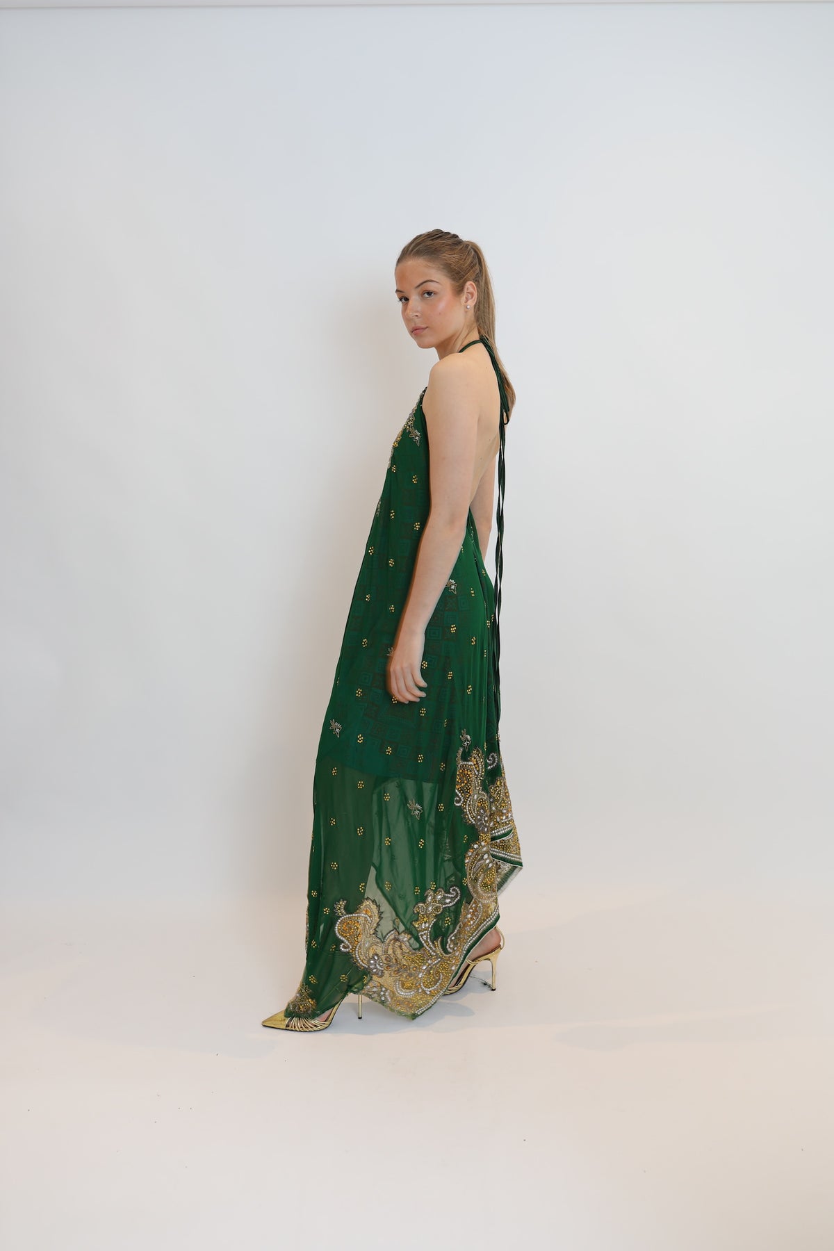 Vestido joya verde 108