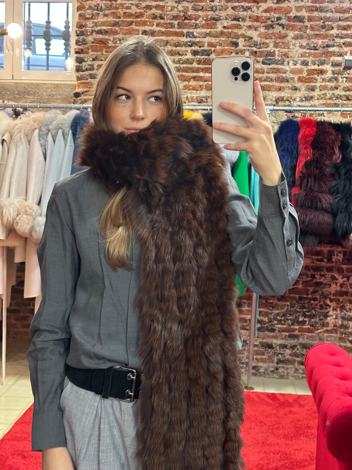 Bufanda larga de zorro