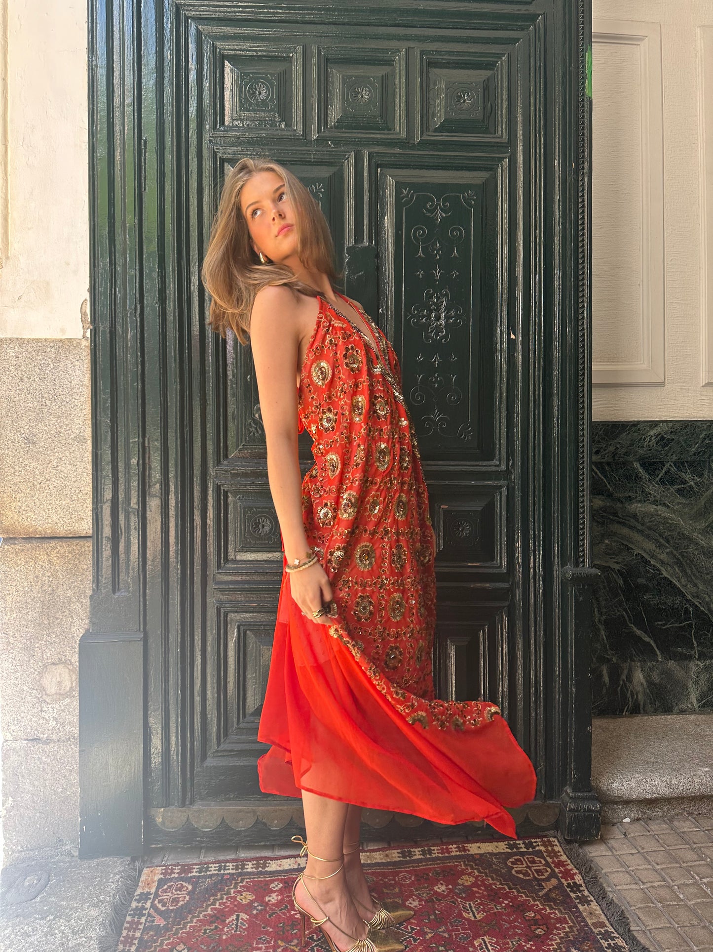 Vestido joya naranja