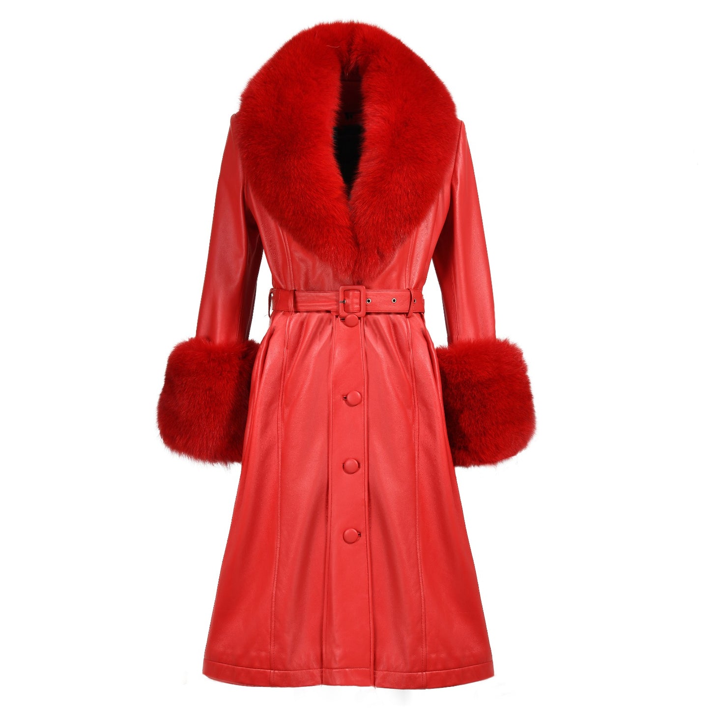 Abrigo estrella de piel (rojo)