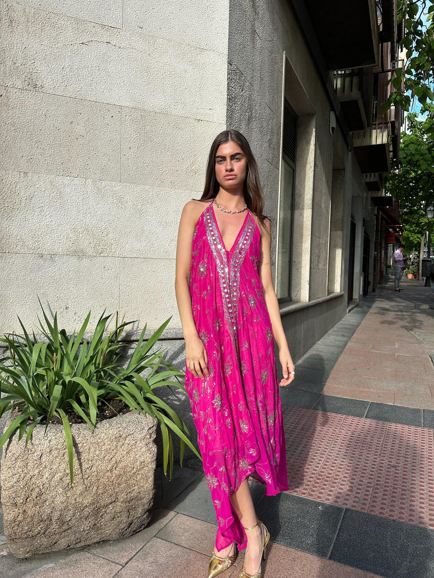 Vestido joya rosa