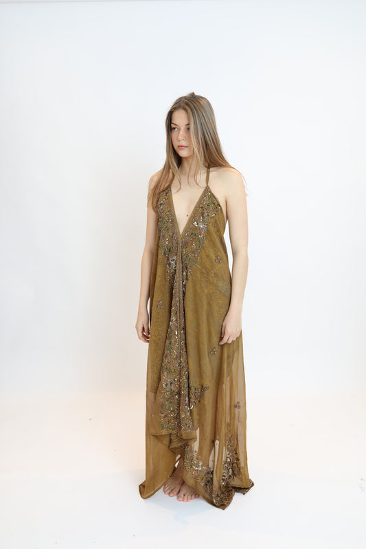 Vestido joya marrón 021