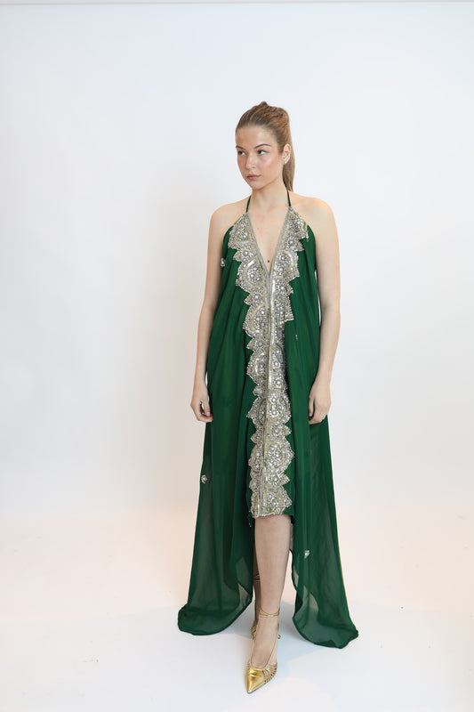 Vestido joya verde 060