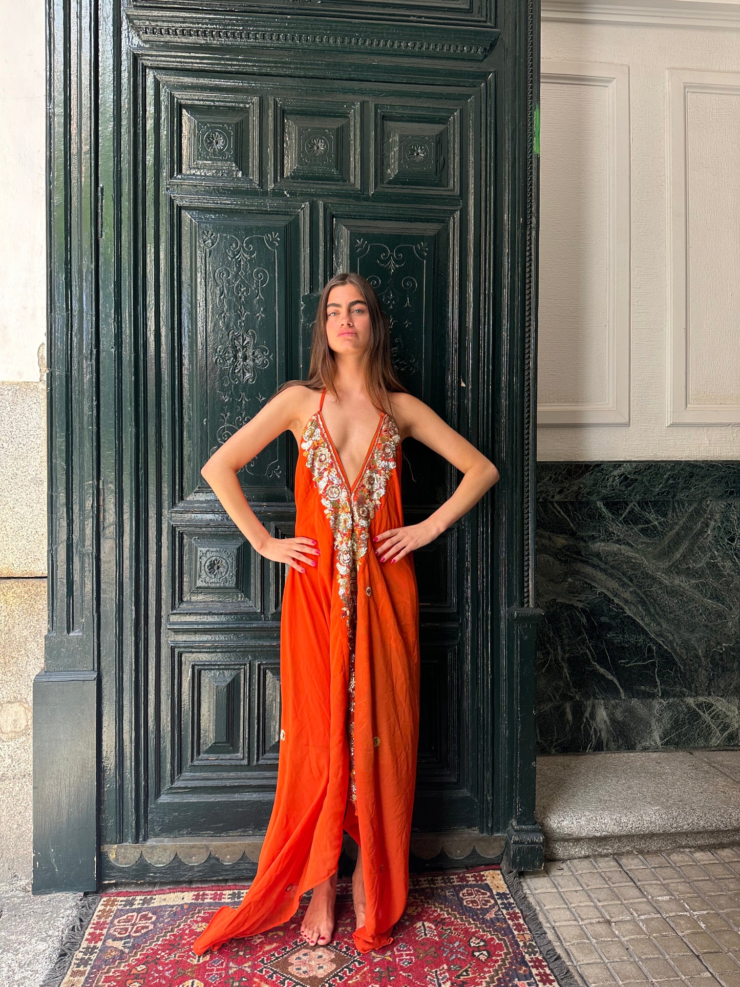 Vestido joya naranja