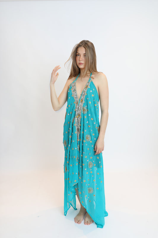 Vestido joya azul 040