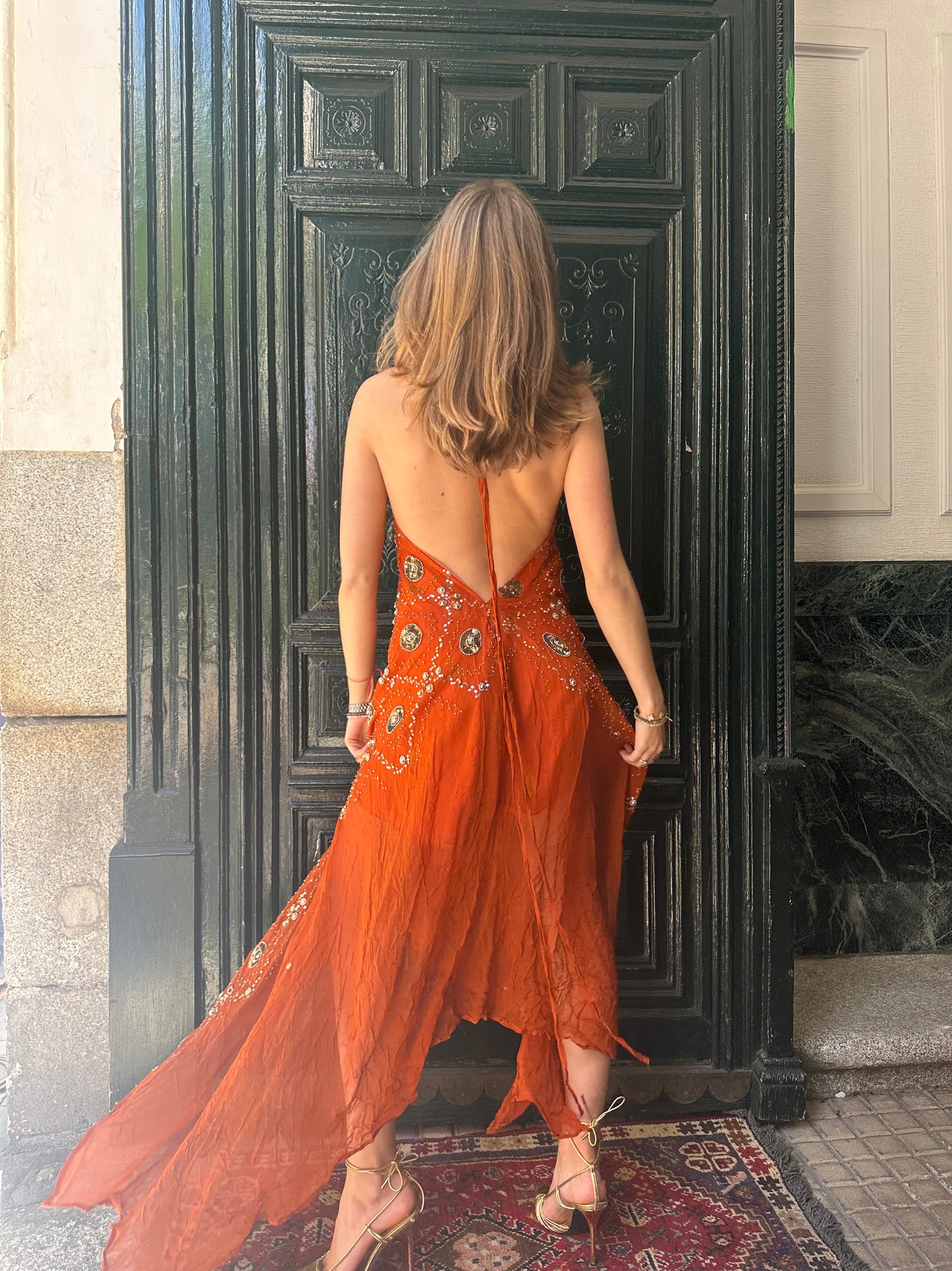 Vestido joya naranja