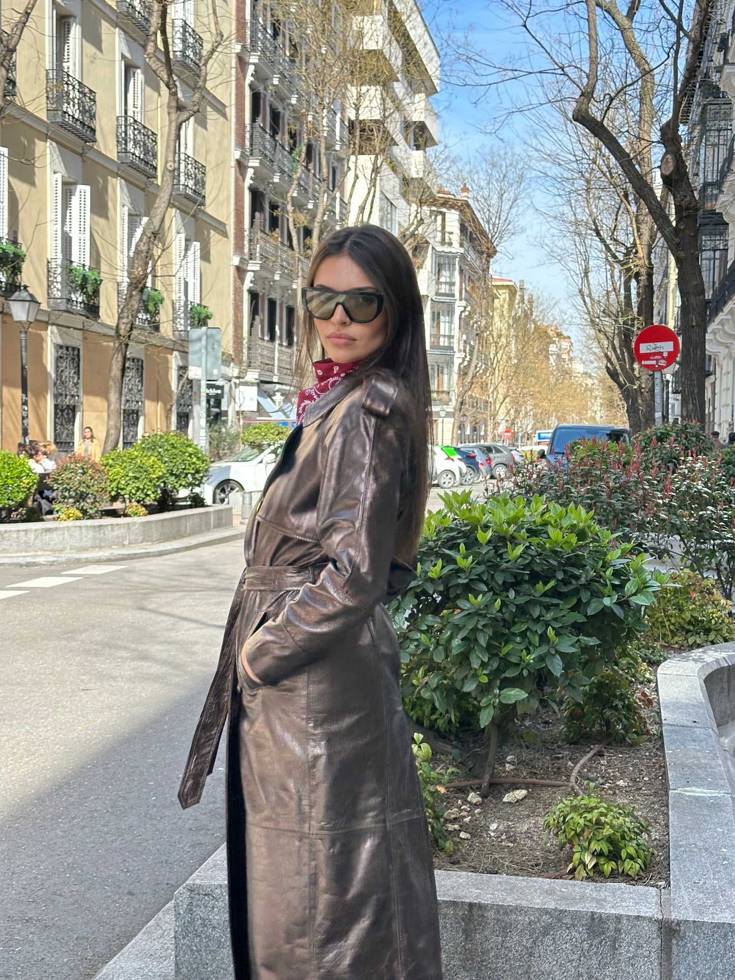 Gabardina Cris verde metalizada