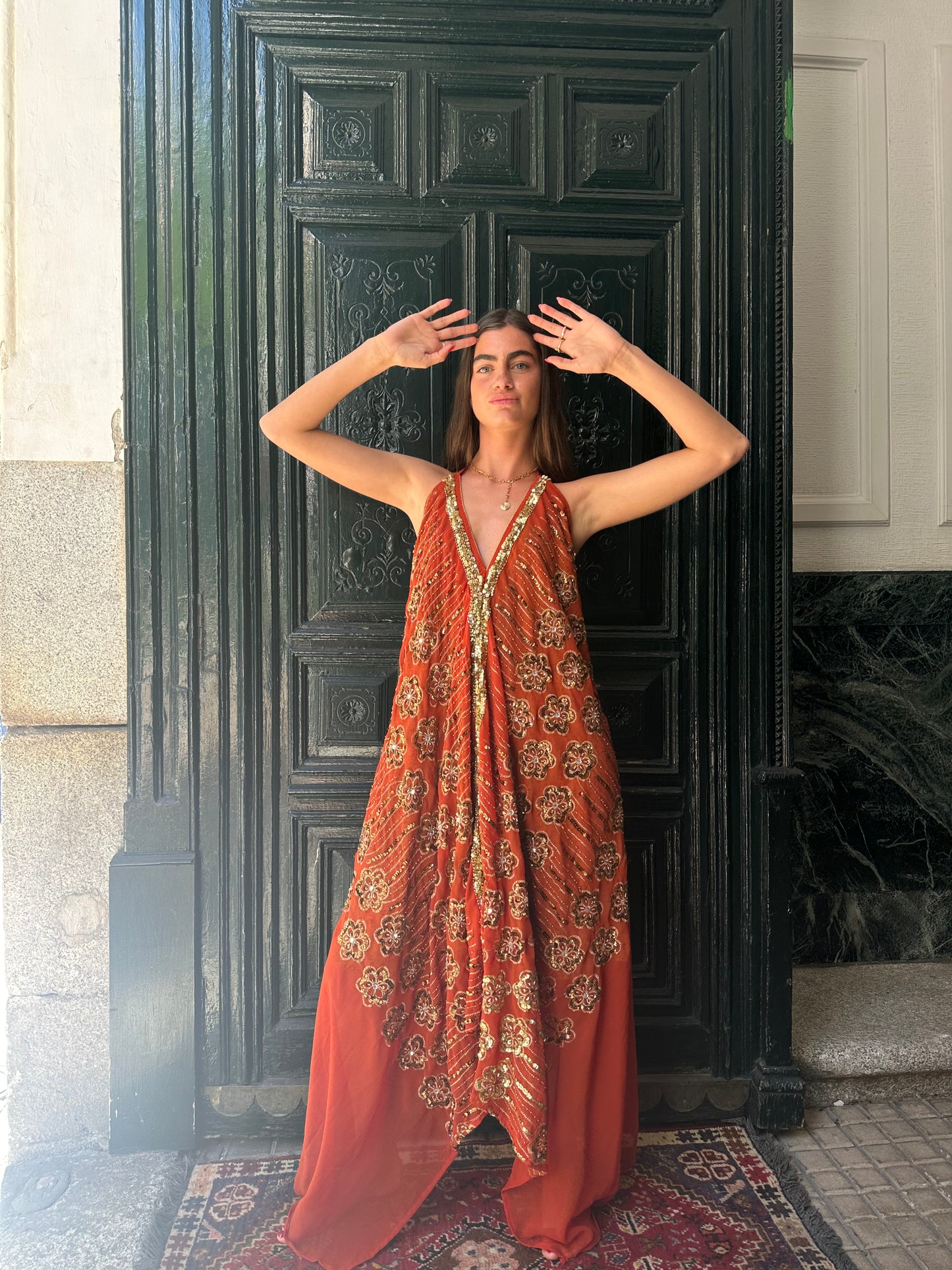 Vestido joya naranja